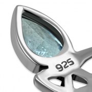 Blue Topaz CZ Tiny Celtic Trinity Knot Pendant, p346